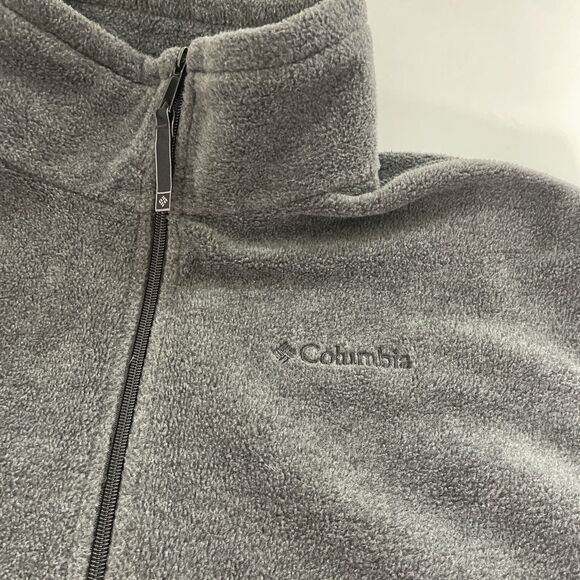 VINTAGE Columbia Vest Mens XL Gray Fleece Full Zip‎ Sleeveless Outerwear - Picture 2 of 9